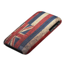 Alte hölzerne Hawaii-Flagge; iPhone 3 Cover
