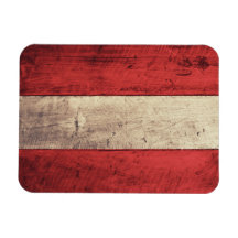 Alte hölzerne Österreich-Flagge Eckige Magnete