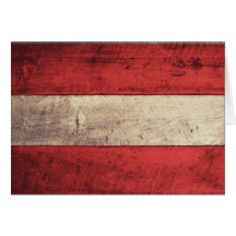 Alte hölzerne Österreich-Flagge Grußkarte