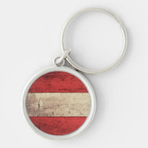 Alte hölzerne Österreich-Flagge Schlüsselband