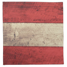 Alte hölzerne Österreich-Flagge; Stoff Serviette