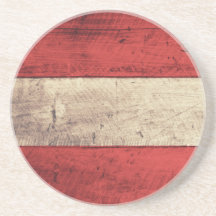 Alte hölzerne Österreich-Flagge Getränke Untersetzer