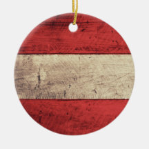 Alte hölzerne Österreich-Flagge Weinachtsornamente