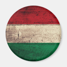 Alte hölzerne Ungarn-Flagge Magnete