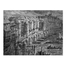 Alte London-Brücke 1694 Postkarte