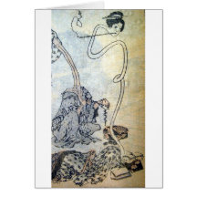 Alte Malerei von Hokusai circa 1800's. Japan Grußkarten