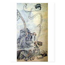 Alte Malerei von Hokusai circa 1800's. Japan Postkarte