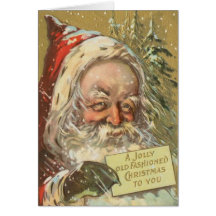 Alte Mode-Sankt-Weihnachtskarte