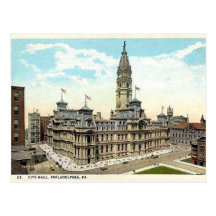 Alte Postkarte Philadelphia-Rathauses