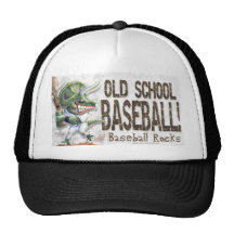 Alte Schulbaseball Dino! Hut Truckermützen