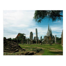Alte Tempelruinen, nahe Bangkok, Thailand Postkarte