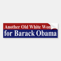 Alte weiße Frau für Barack Obama Autoaufkleber