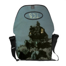 Alte WestBühne-Zug-Initialen-Reise-Tasche Kuriertasche