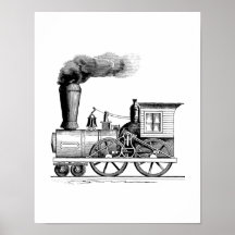 Alte Zeit-Dampf-Lokomotive Plakat