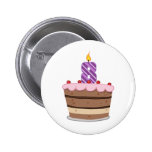 Alter 8 auf Geburtstags-Kuchen Anstecknadelbuttons
