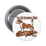 Alter Domion Staats-Hund Virginias Anstecknadelbutton