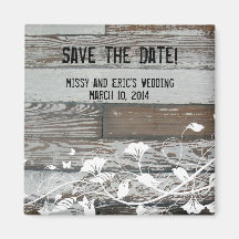 Alter Holz-Save the Date Magnet Kühlschrankmagnet