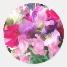 Altmodisches Sweetpeas in einem Glas Sticker