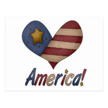 Americanaherz Postkarte