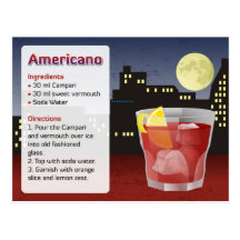 Americano Rezept-Karte Postkarten