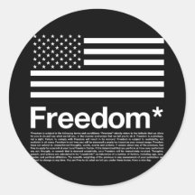 Amerika: Freiheitsbedingungen - Runder Aufkleber