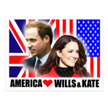 Amerika-Liebe-Willen u. Kate Postkarte
