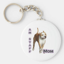 Amerikaner-Staffordshire-Mamma 4 - Keychain Schlüsselbänder