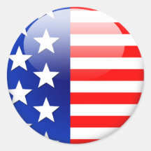 Amerikanische Flagge 2,0 Runder Aufkleber