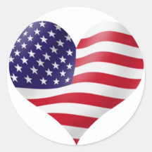 Amerikanische Flagge in der Herzform Sticker