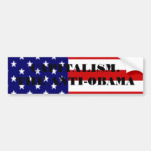 amerikanische Flagge, KAPITALISMUS. DAS ANTI-OBAMA Auto Aufkleber