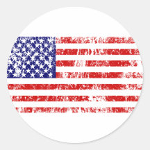 Amerikanische Flagge USA-Schmutz Runder Aufkleber