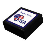 Amerikanische Herz USA-Flaggen-große Geschenkbox