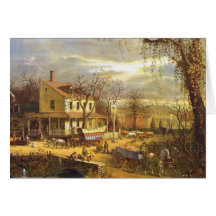 Amerikanische Landschaft das Gasthaus auf dem Stra Grußkarten