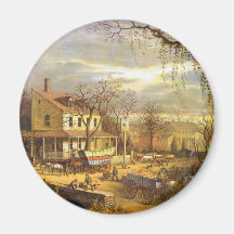 Amerikanische Landschaft das Gasthaus auf dem Stra Magnete