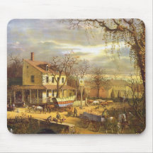 Amerikanische Landschaft das Gasthaus auf dem Stra Mousepads