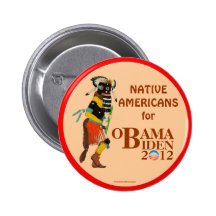 Amerikanische Ureinwohner für politischen PU OBAMA Button