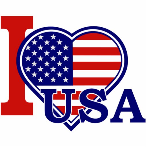 Amerikanischer Herz-FlaggePin Foto Skulptur