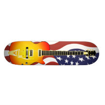 Amerikanischer Ikonen-E-Gitarren-Sonnenaufgang Personalisiertes Skatedeck