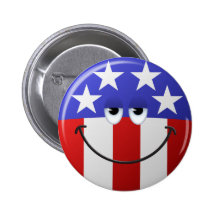 Amerikanischer Smiley Anstecknadelbutton