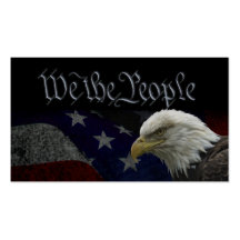 Amerikanischer Weißkopfseeadler auf Flagge Visitenkartenvorlage