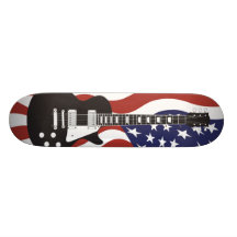 Amerikanisches Ikonen-E-Gitarren-Schwarzes Skateboarddeck