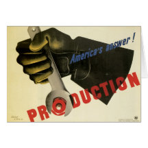 Amerikas Antwort! Produktion Grußkarte