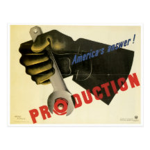Amerikas Antwort! Produktion Postkarte