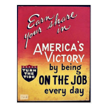 Amerikas Sieg durch Sein auf dem Job jeden Tag Postkarten