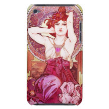 Amethyst iPod Touch-Kasten Alphonse Mucha Barely There iPod Cover