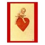 Amor auf einem Herzen - Postkarte