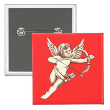 Amor-Pfeil und Bogen Anstecknadelbuttons