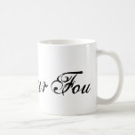 Amour fou, french word art with red heart mugs