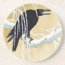 Amsel im Schnee, Ikeda Koson Untersatz