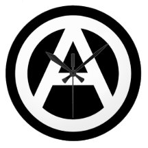 Anarchy Symbol Clock Wanduhren